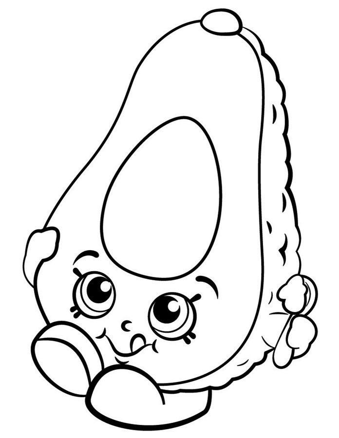 Online coloring book: Coloring page avocado with feet
